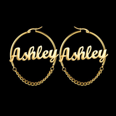 Name Circle Earrings